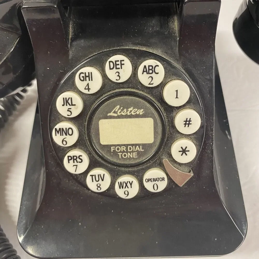 50's Style Classic Black Touch Tone Desk Phone from Polyconcept